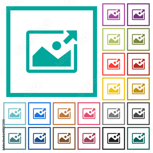 Export image flat color icons with quadrant frames