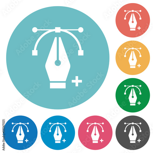 Adding editing point with pen tool flat round icons