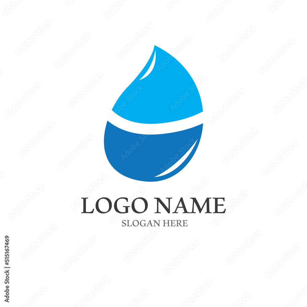 Water drop logo, a logo with a concept style vector illustration template on a white isolated background. Water drop logo, a logo with a concept style vector illustration template on a white isolated background.