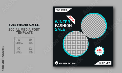 Winter Fashion Sale Template Flyer. Lifestyle Discount Dress Sale template