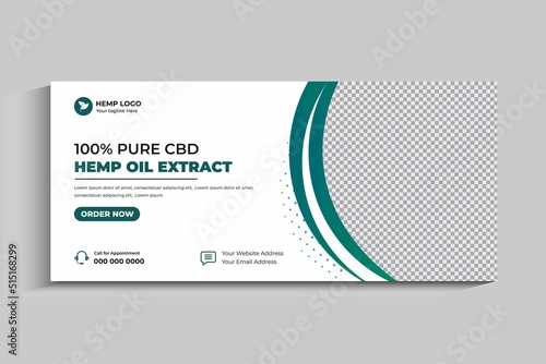 Hemp product cbd oil social media post cover and web banner design