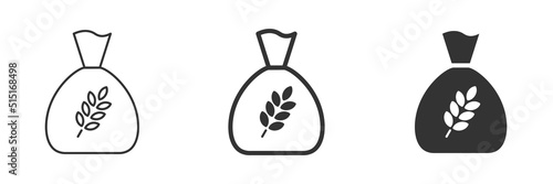 Bag of wheat line and glyph icon. Bag of grain. Vector illustration.