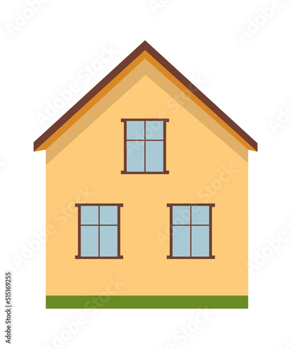 Cottage house building. Vector illustration