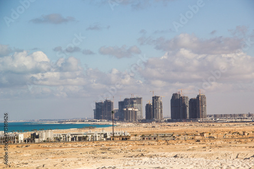 Beautiful view of the new city in the center of Alamein, Egypt
