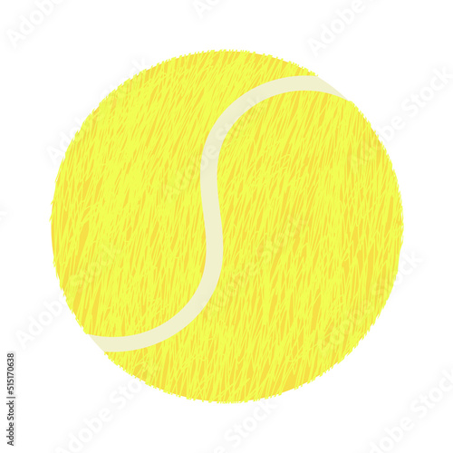 Vector Colorful Illustration of tennis ball isolated on white background