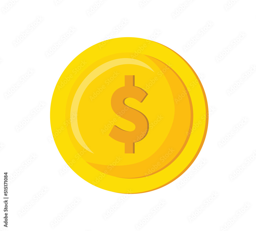 Dollar Golden Coin Icon Isolated Illustration Penny Currency Money Gaming Asset Dollar Golden Coin Icon Isolated Illustration Penny Currency Money Gaming Asset