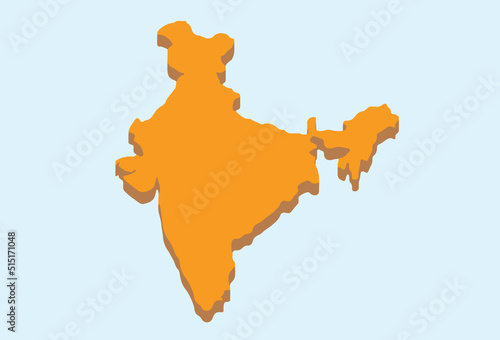 India 3D Minimal Illustration Map Geography Asia Nation Indian World