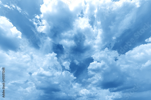 Beautiful white clouds on a bright blue background.