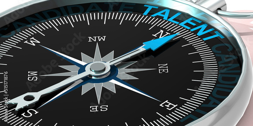 фотографія Metal compass with talent word