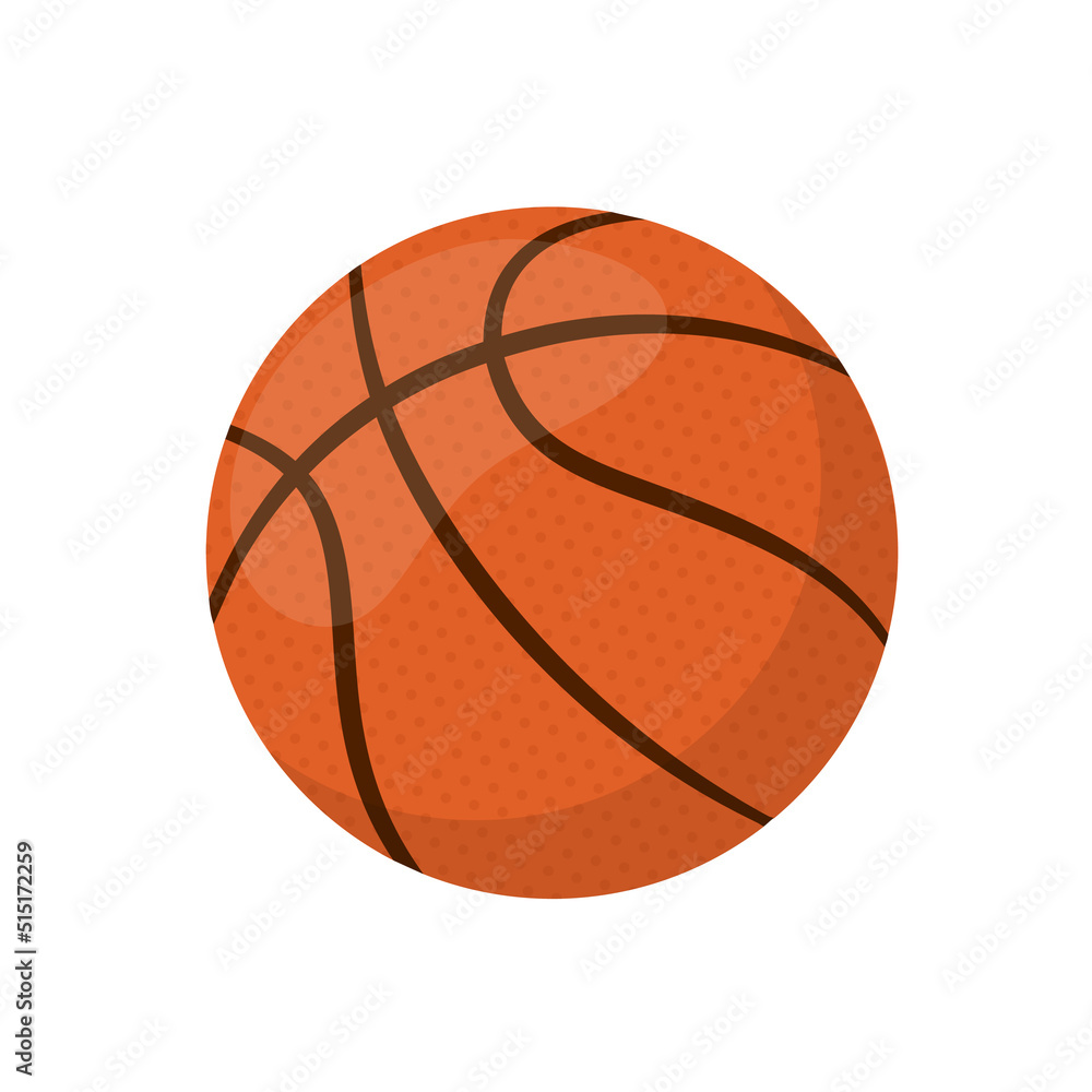 Basketball  ball icon isolated on white background. Cartoon basketball. Sport concept- Vector stock