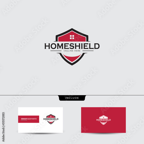 Home shield awesome logo template