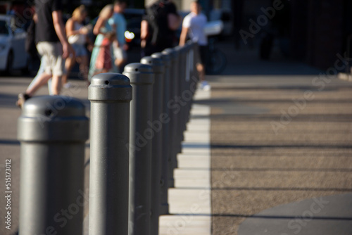 modern barriers in the city