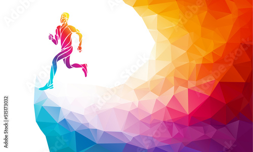 Runner or jogging. Abstract Vector silhouette of runnig man