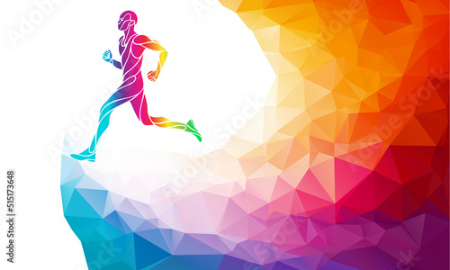 Runner or jogging. Abstract Vector silhouette of runnig man