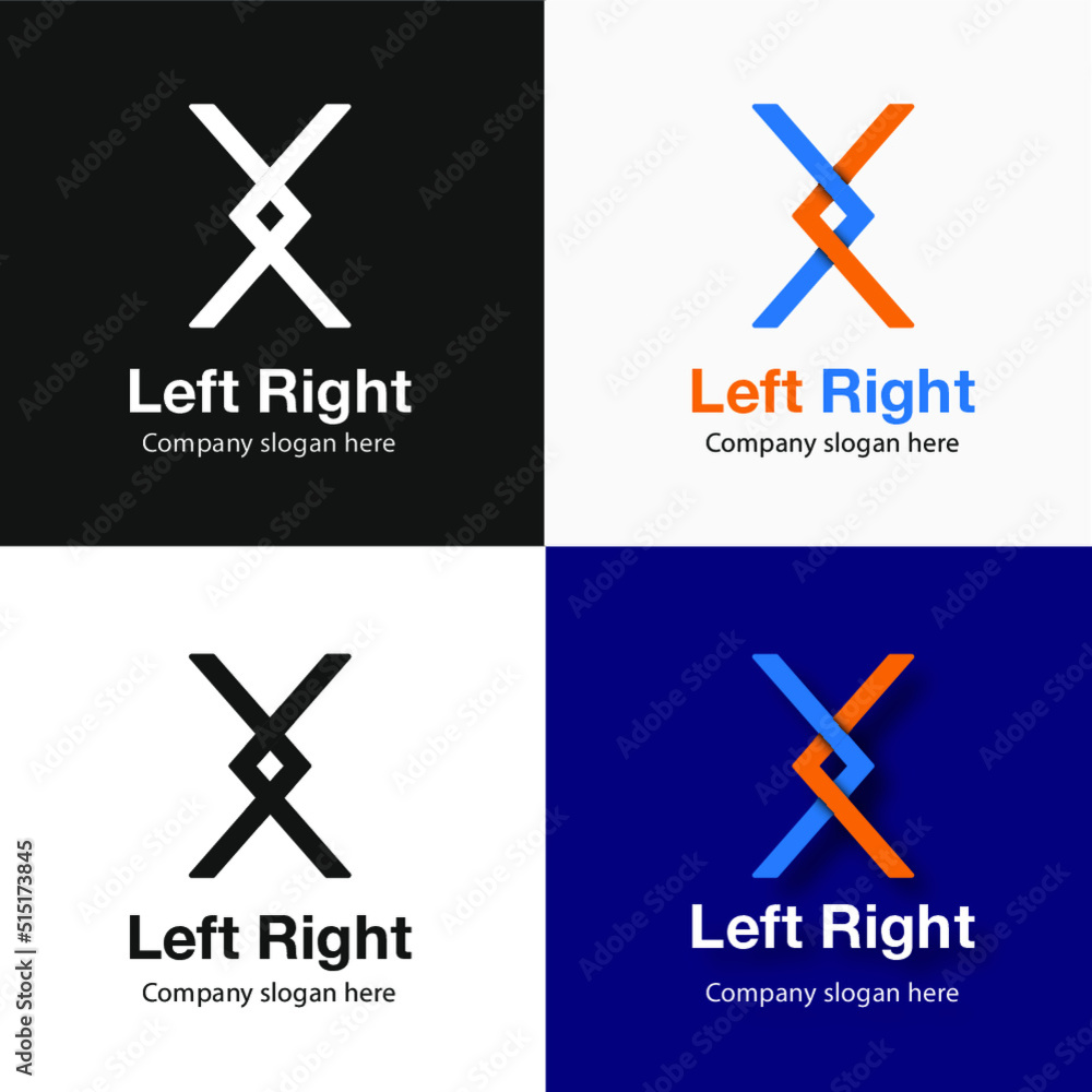 Left Right Logo Template for illustrator, design, arrows, left and right, color, two