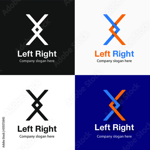 Left Right Logo Template for illustrator, photoshop, design, arrows, left and right, color, two colors, design