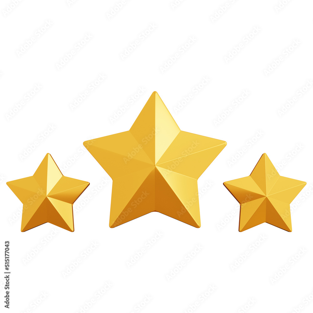 Obraz premium 3d rendering three stars isolated