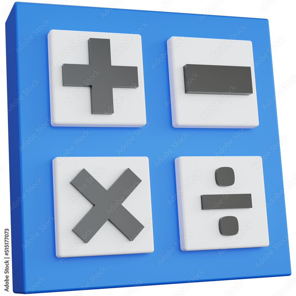 Obraz premium 3d rendering calculator with four buttons isolated