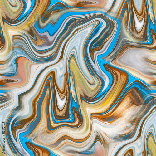 Seamless pattern with liquid and fluid marble texture, colourful  paint, mix colors, abstract background.