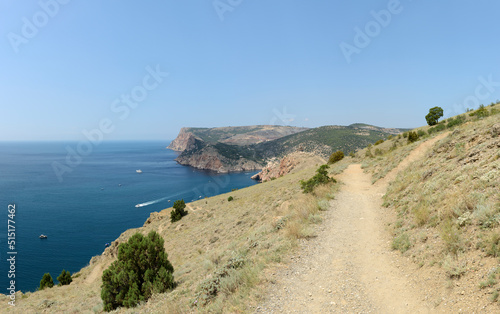 Hill landscape near Balaklava, Crimea, Russia.