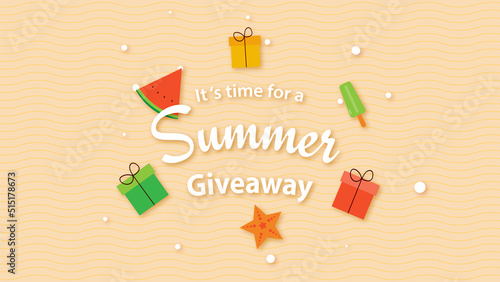 Summer Giveaway Contest Banner. Vector design for online advertising promotion.