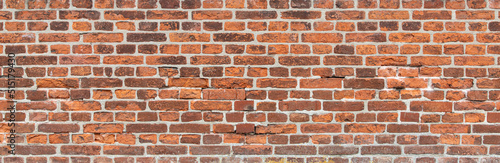 texture of old red bricks wall background