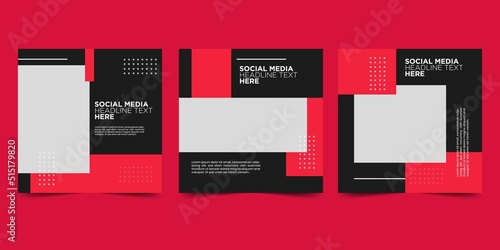 Black pink minimalist social media post templates.