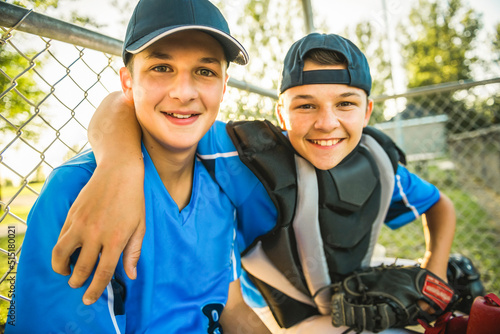 Photography Group of baseball players standing together on the playground