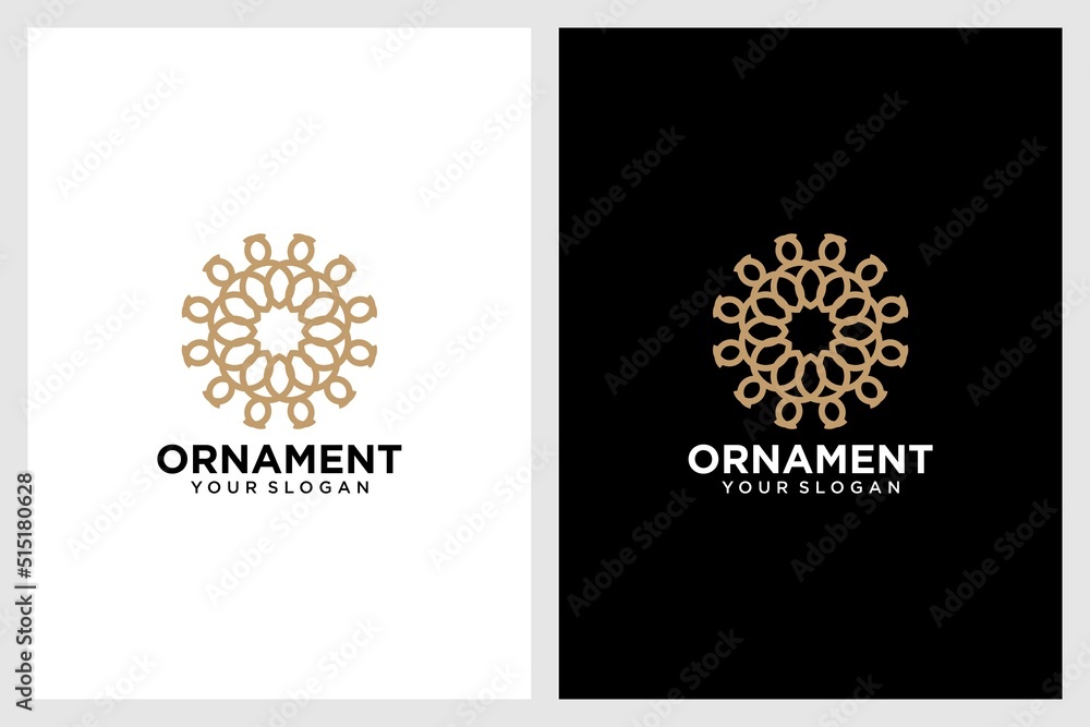 ornament logo design with flowers