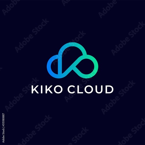 cloud logo letter k premium vector