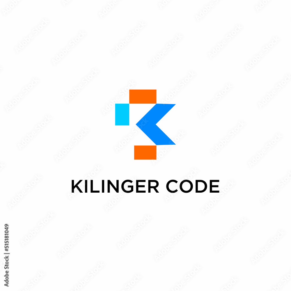 Obraz premium letter k logo techno premium vector