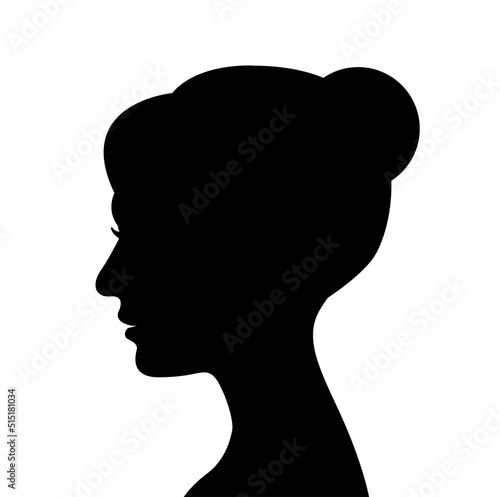 side view of woman face vector illustration