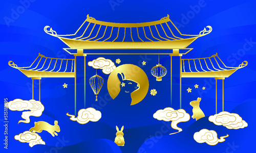 Mid autumn festival background with culture concept