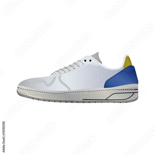 Realistic sneakers. Sports shoes in detailed style.