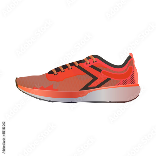 Realistic sneakers. Sports shoes in detailed style.