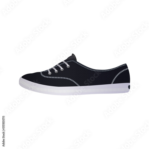 Realistic sneakers. Sports shoes in detailed style.