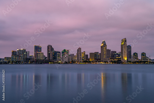 San Diego California skyline at dusk