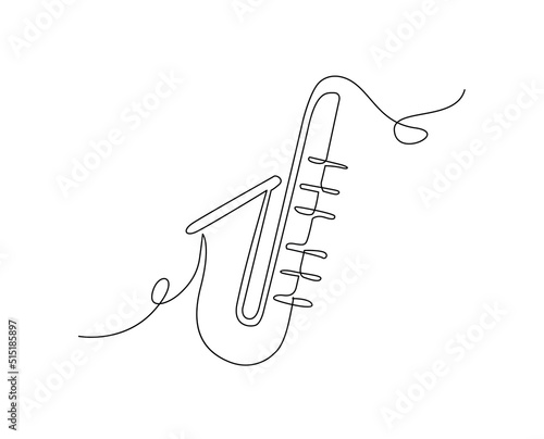 Photography Continuous line art of  Saxophone