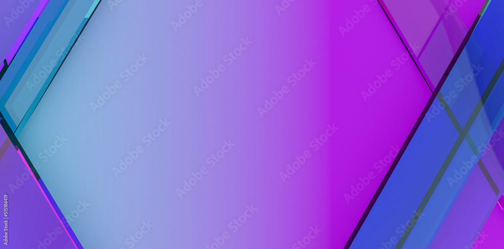 Minimal geometric 3d abstract background . Dynamic purple and blue ...