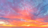 Ave real sunrise sundown sky background with dramatic colorful clouds