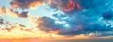 Ave real sunrise sundown sky background with gentle colorful clouds