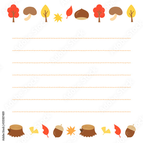 フラットでシンプルな秋のメモ帳