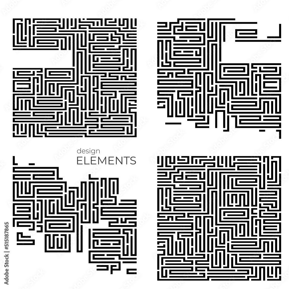 Set Background element design labyrinth texture. Gorgeous graphic image ...