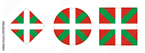 basque flag icon set. vector illustration isolated on white background photo