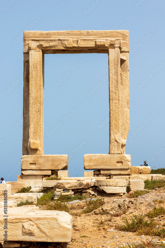 Naxos Greece 06-04-22. Remains of Apollo temple at Naxos. Cyclades Islands. Greece.