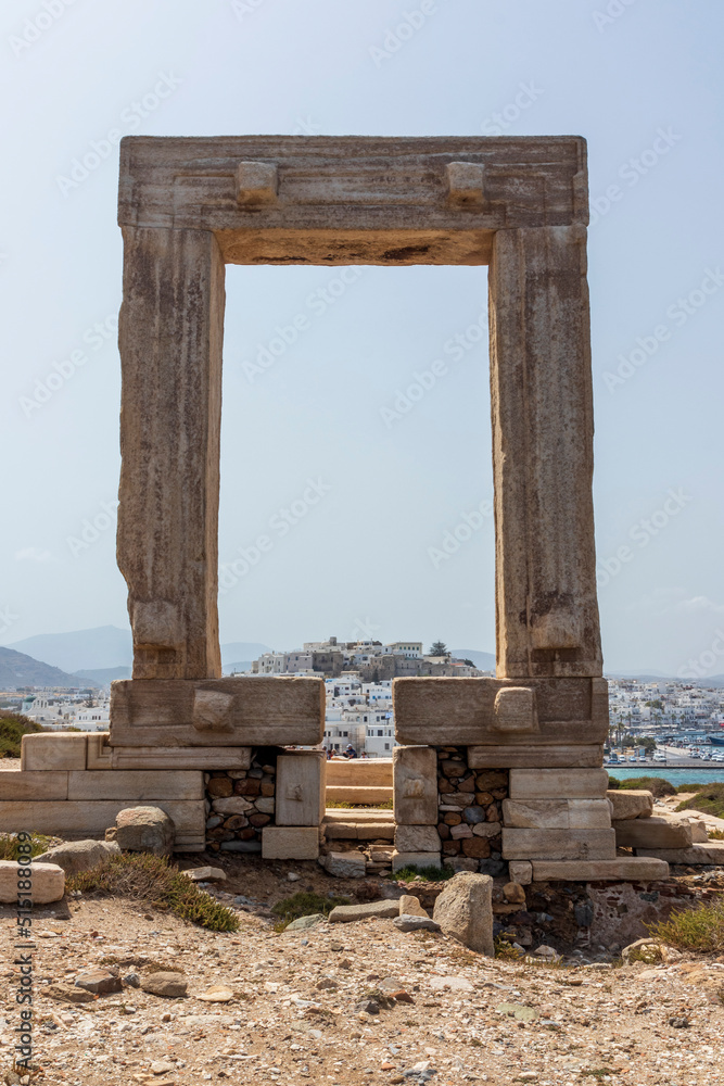 Naxos Greece 06-04-22. Remains of Apollo temple at Naxos. Cyclades Islands. Greece.