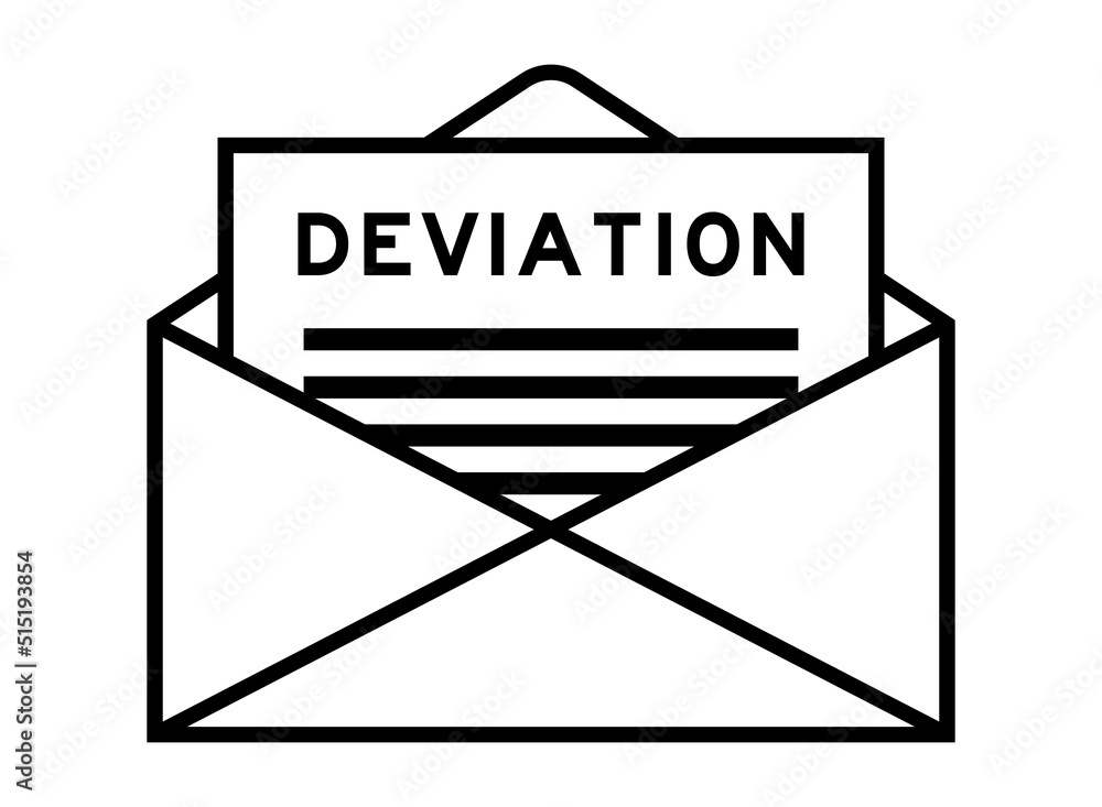 Envelope and letter sign with word deviation as the headline