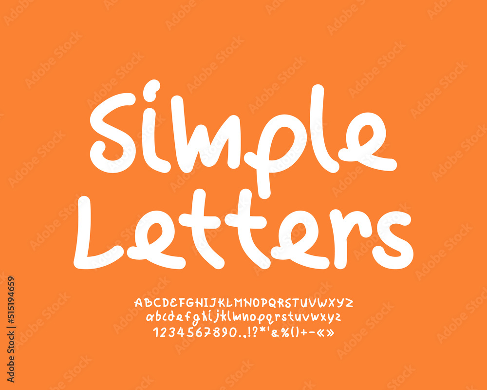 Orange poster with white lettering font Simple letters