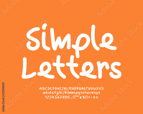 Orange poster with white lettering font Simple letters