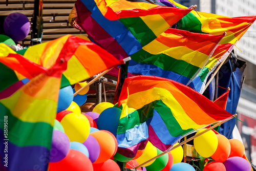 Canvas Print Background of many rainbow LGBT flags.